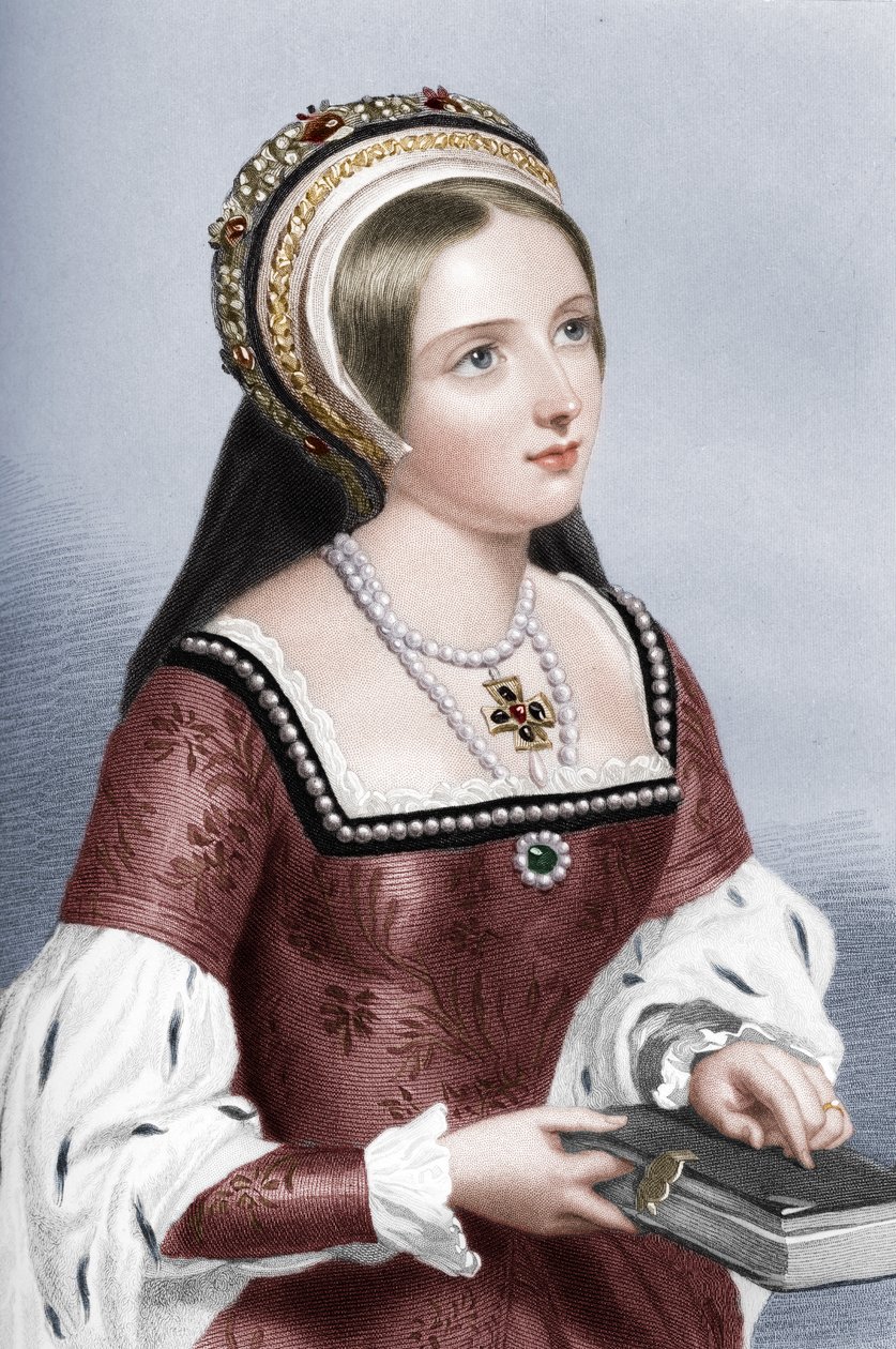 Catherine Parr 1512-1548, den sjätte hustru till kung Henrik VIII, 1851 av William Henry Mote