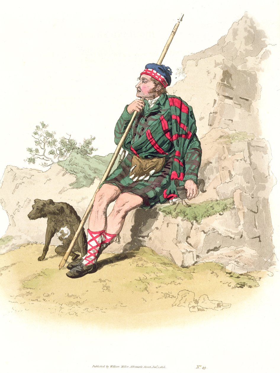 Highland Shepherd, från "Costume of Great Britain" utgiven av William Miller, 1805 av William Henry Pyne