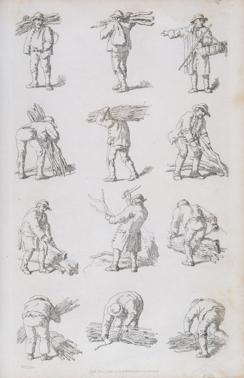Illustration från "Etsningar av rustika figurer: för utsmyckning av landskapet", 1815 av William Henry Pyne