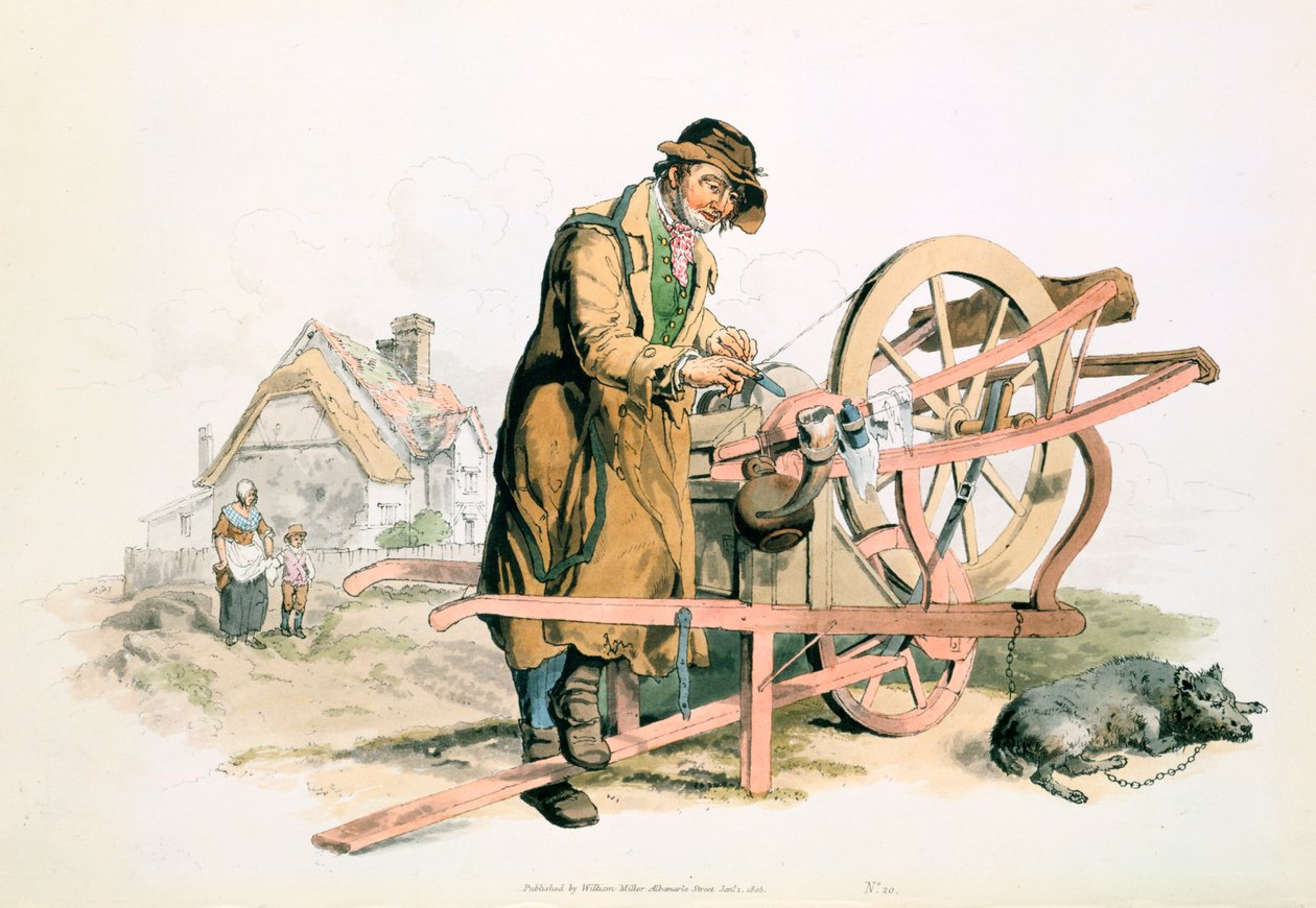 Knivslip, 1808 av William Henry Pyne