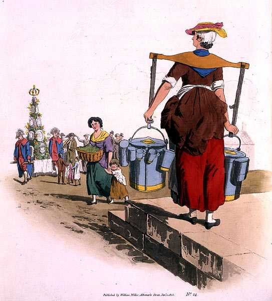 Milk Woman, från "Costume of Great Britain", utgiven av William Miller. av William Henry Pyne