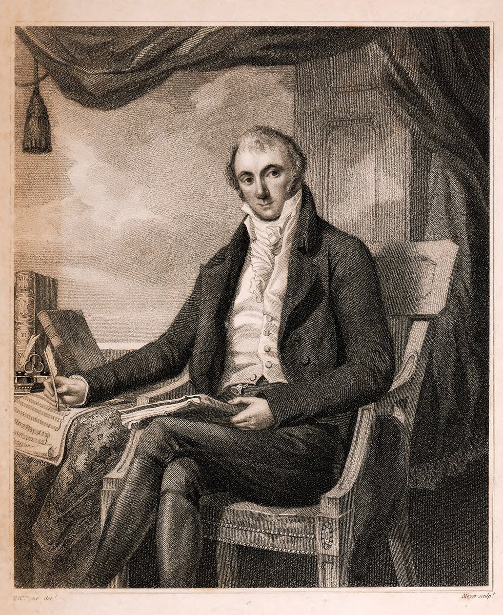 Porträtt av pianisten och kompositören Joseph Wölfl 1773-1812, 1811. av William Henry Pyne