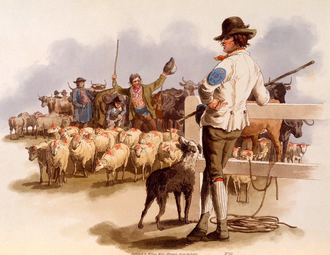 Smithfield Drover, från "The Costumes of Great Britain", 1808 av William Henry Pyne