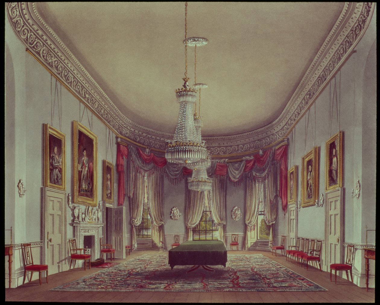 Matsalen, Frogmore från Pynes "Royal Residences", 1818 av William Henry Pyne