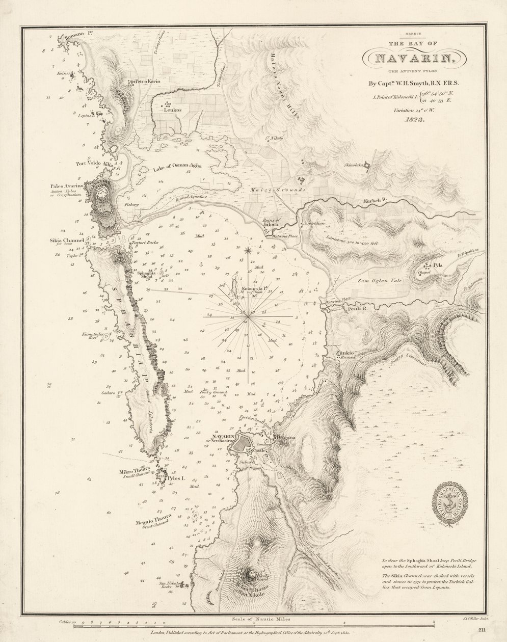 Navarinobukten av William Henry Smyth