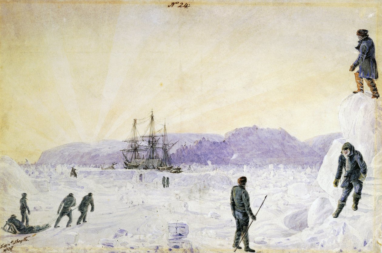 HMS Terror fångad i isen nära Southampton Island, Nunavut, Kanada" Akvarell av William Smyth, januari 1837 National Maritime Museum, Greenwich, London av William Henry Smyth