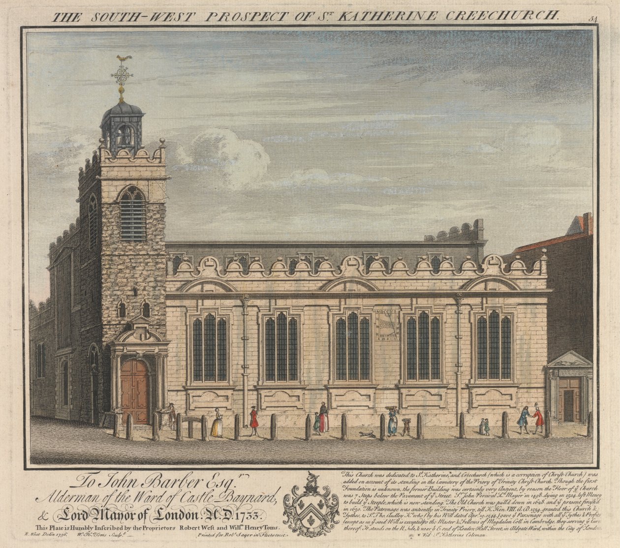 Southwest Prospect av St. Katherine Cree-kyrkan av William Henry Toms