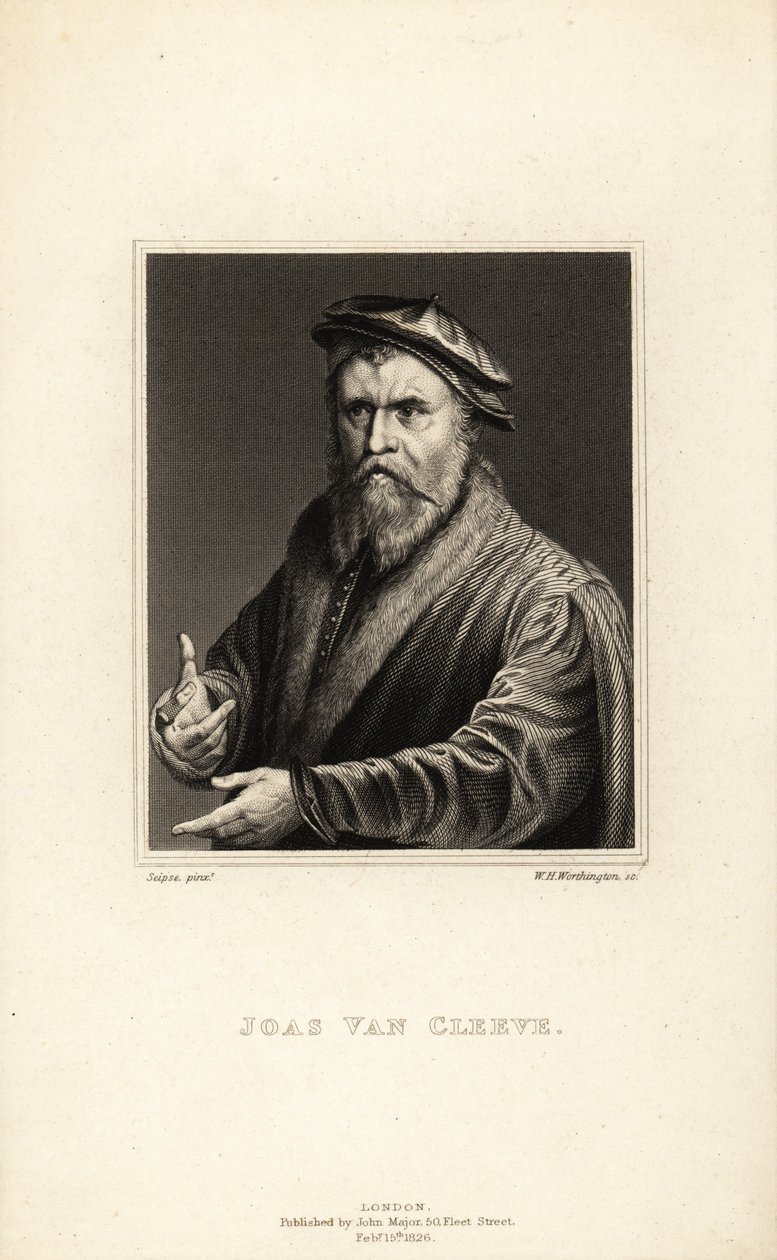 Porträtt av Joos van Cleve, målare verksam i Antwerpen, cirka 1485-1540 av William Henry Worthington