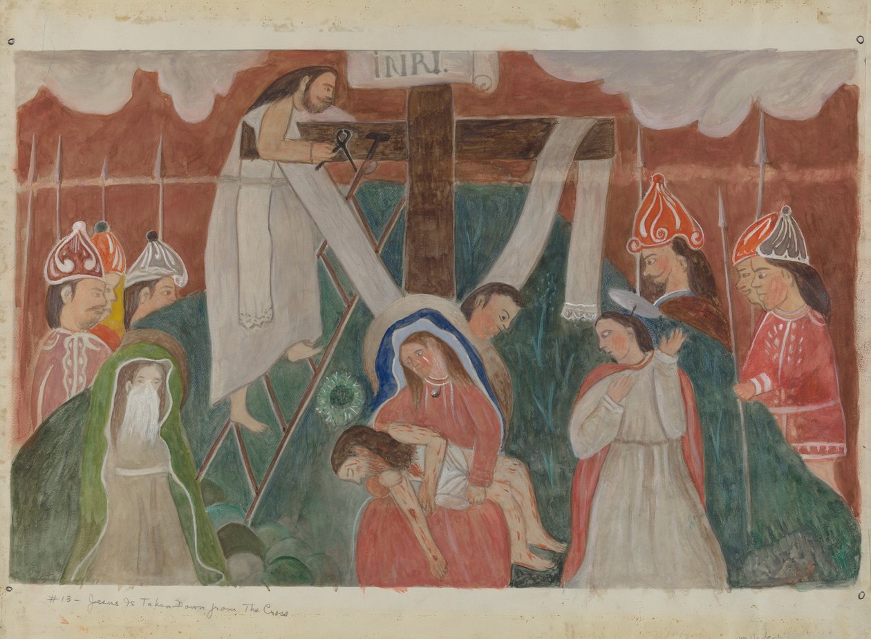Korsets station nr 13: Jesus tas ner från korset, ca. 1936. av William Herbert