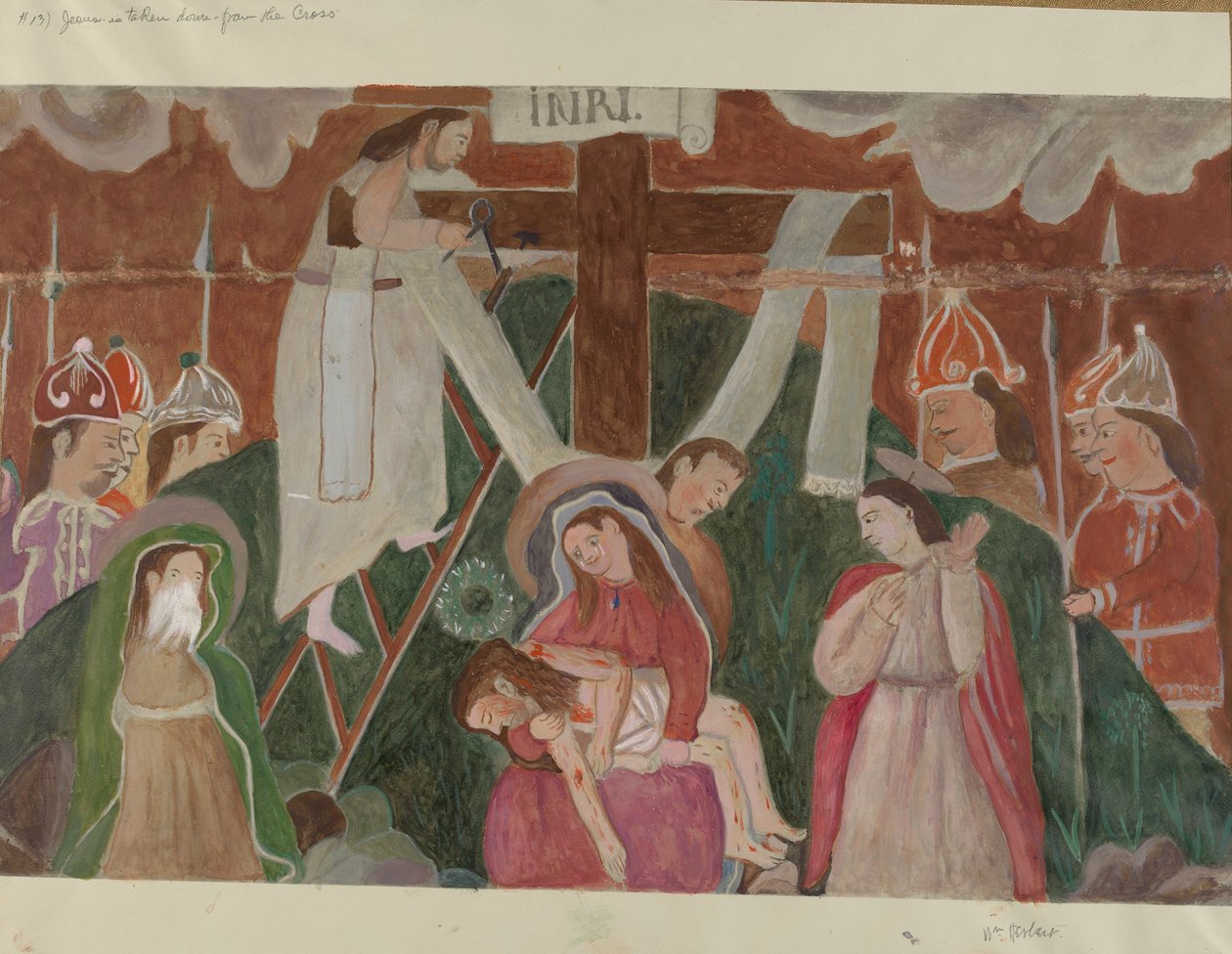 Korsets station nr 13: Jesus tas ner från korset, ca. 1936. av William Herbert
