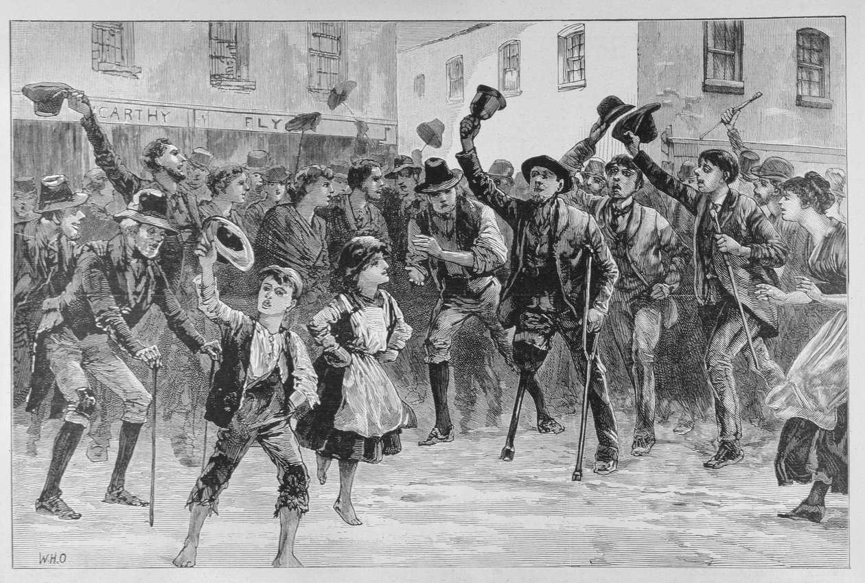 Hurra Lord Randolph Churchills namn i Loughrea, på Town Crier som tillkännager sin avgång, från 