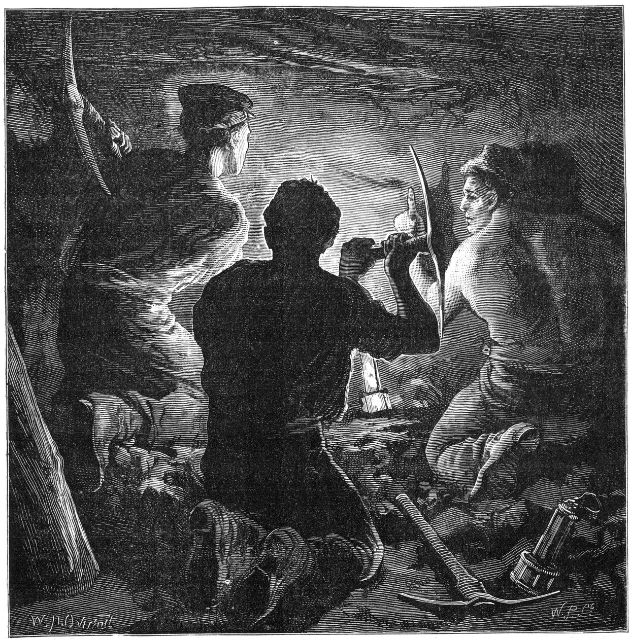 Kolbrytningsolycka, Tynewydd Colliery, South Wales, april 1877 c1885 av William Heysham Overend
