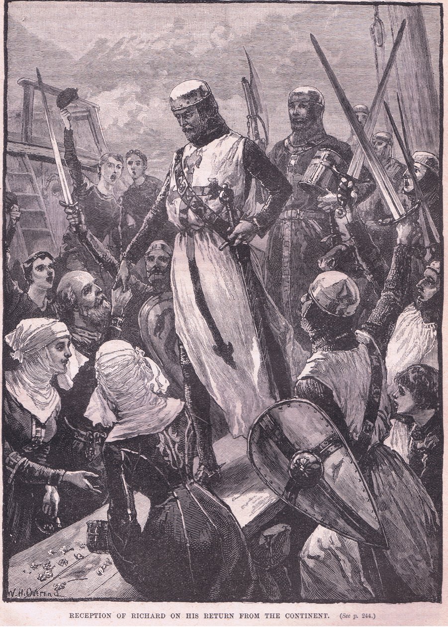 Mottagande av Richard när han återvände från kontinenten 1194 e.Kr av William Heysham Overend