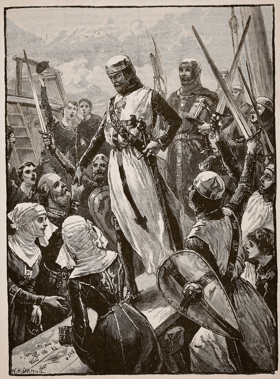 Mottagning av Richard när han återvände från kontinenten, illustration från "Cassell
