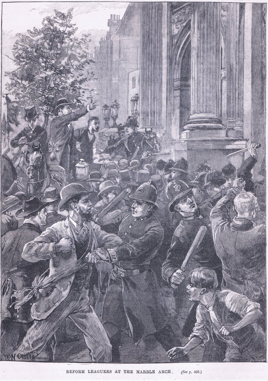 Reformliga vid Marble Arch 1866 AD av William Heysham Overend