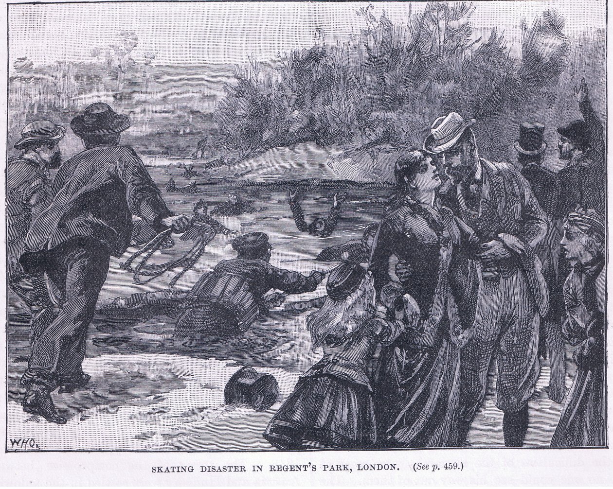Skridskokatastrof i Regents Park, London 1868 AD av William Heysham Overend