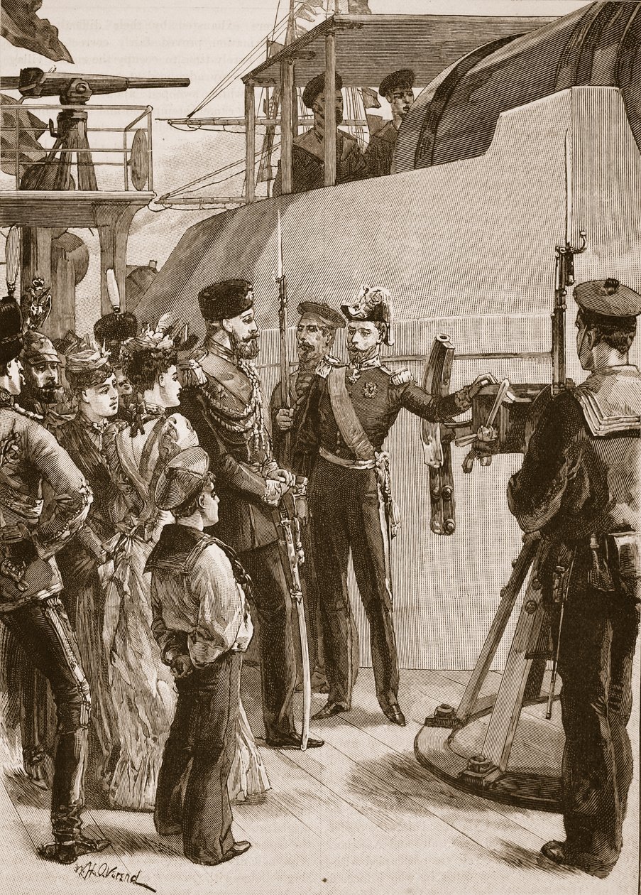 Den franska flottan i Cronstadt: tsarens besök, 1891, illustration från "Cassell
