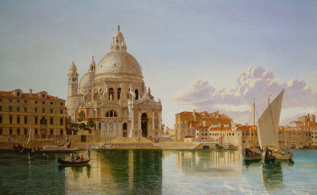 Santa Maria Della Salute, Venedig (olja på duk) av William Hickling Burnett