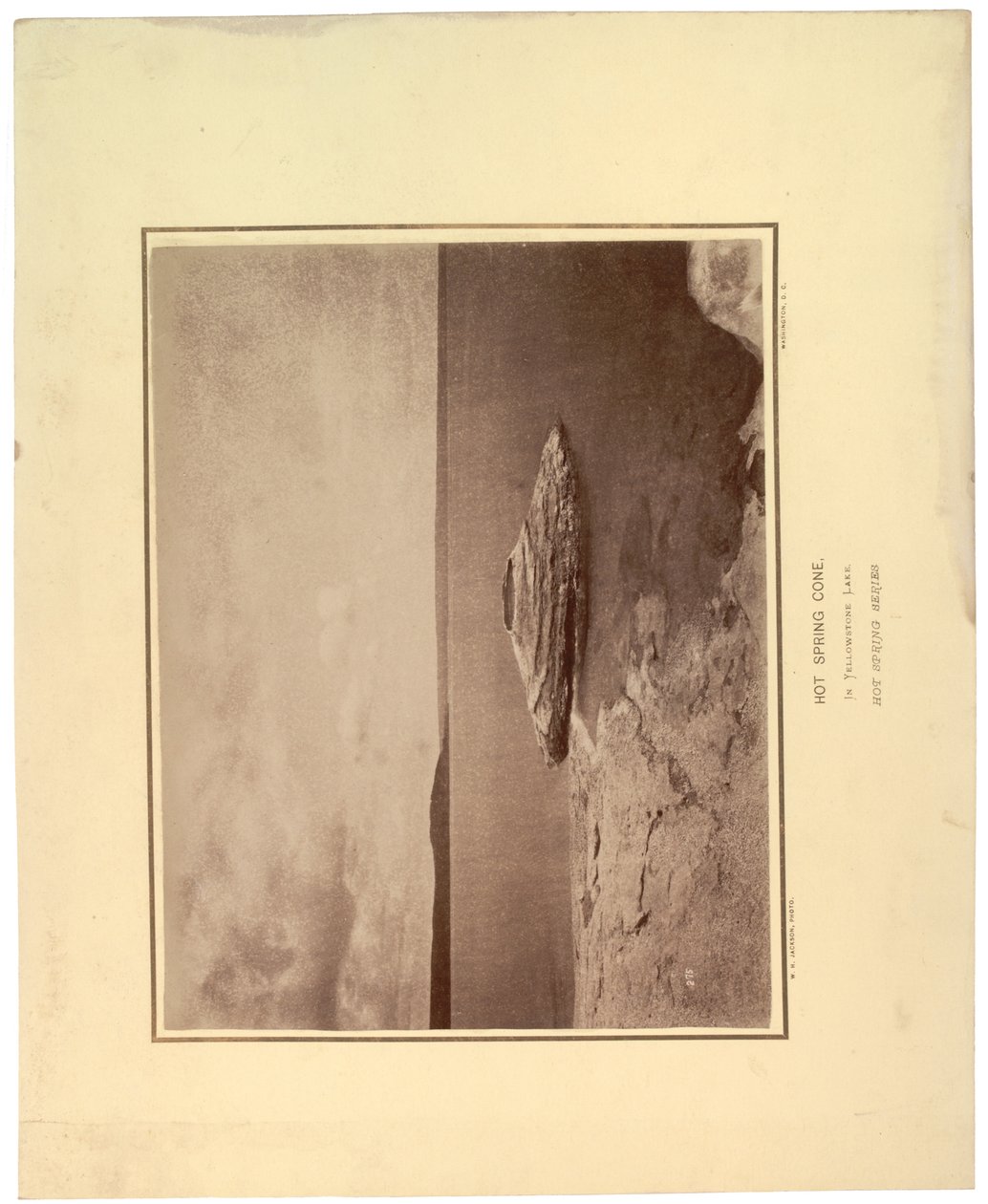 Hot Spring Cone, i Yellowstone Lake, 1871 (sepiafoto) av William Hicks Jackson