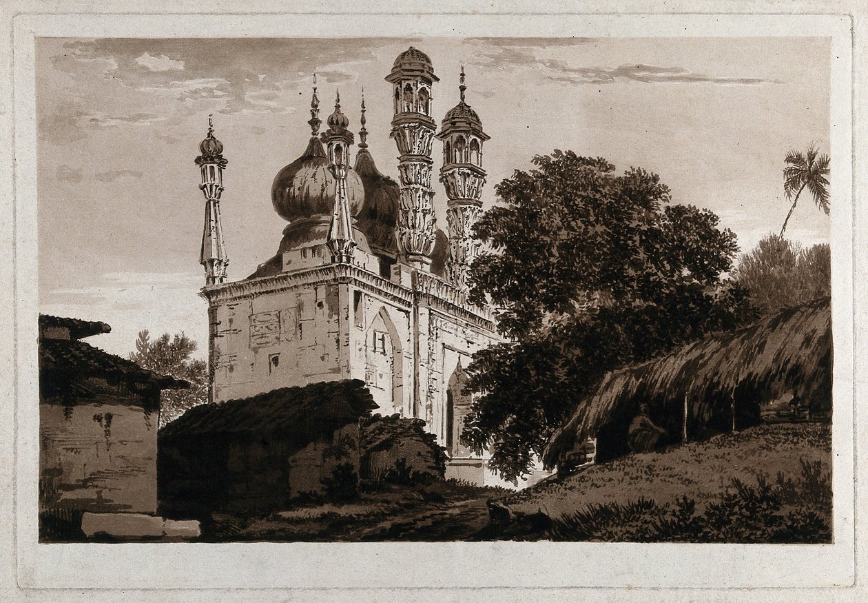 En moské vid Gazipoor( av William Hodges