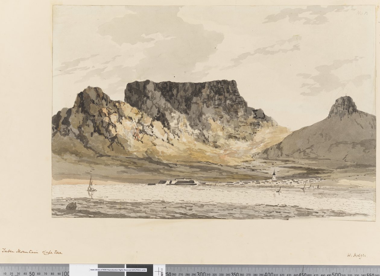Page 10 Taffelberget, Kapstaden av William Hodges