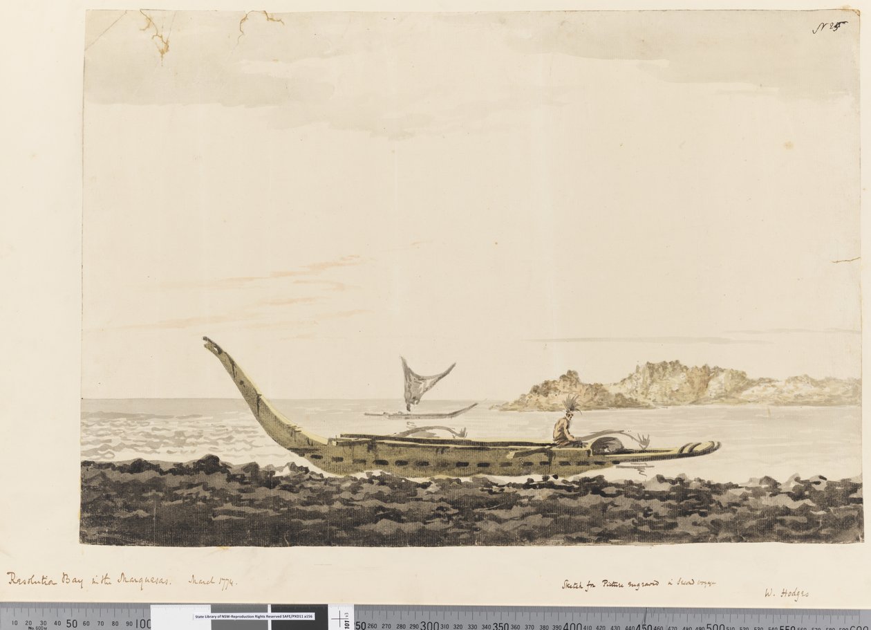 Sida 25 Resolution Bay i Marquesas. 1774 av William Hodges