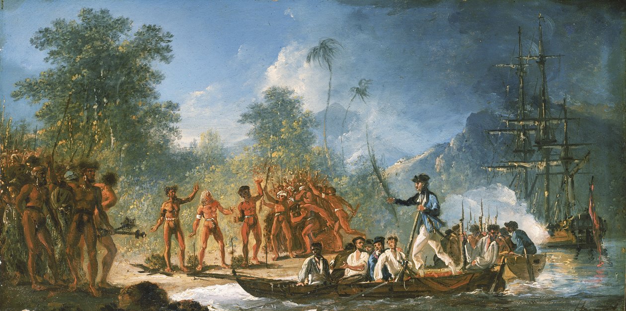 Landningen på Tanna (Tana), en av Nya Hebriderna av William Hodges