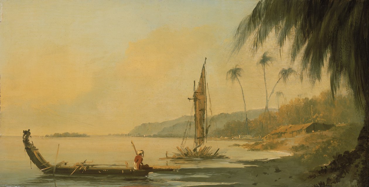 Utsikt från Point Venus, ön Otaheite (Tahiti) av William Hodges