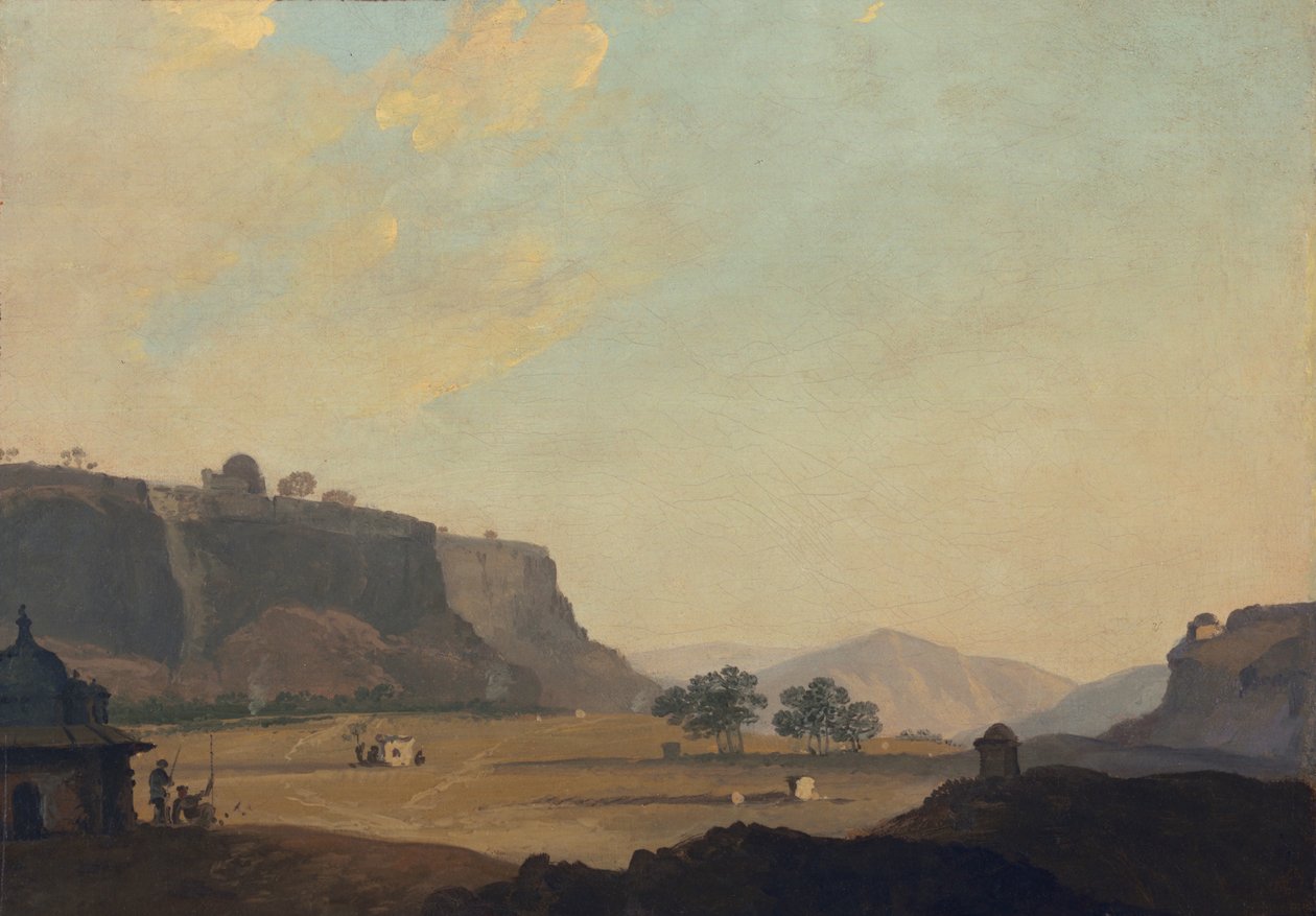 Utsikt nära Fort Gwalior, Indien, ca 1783 av William Hodges