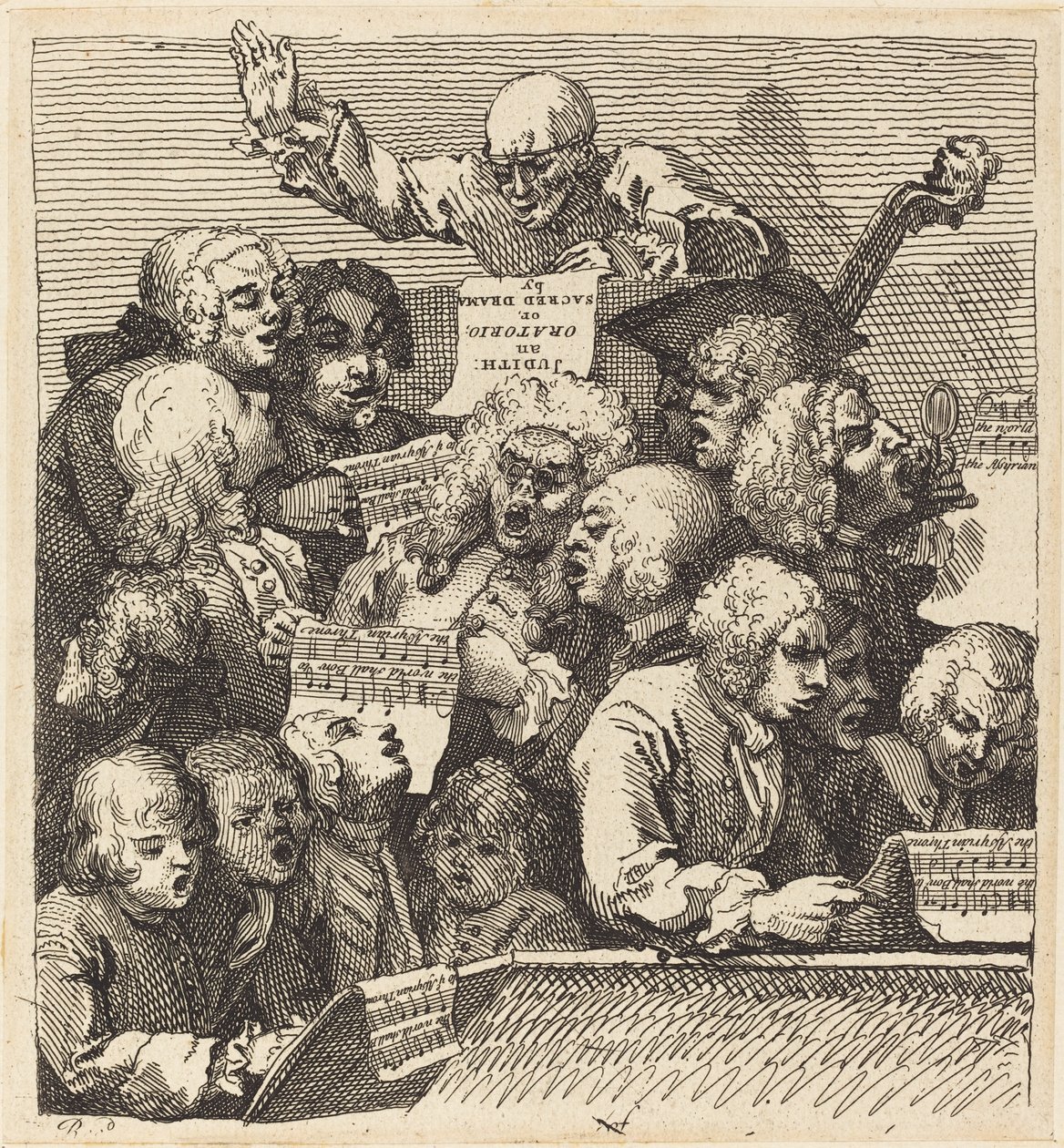 En kör av sångare av William Hogarth