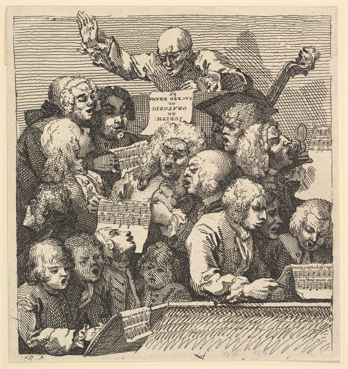 A Chorus of Singers, or The Oratorio, december 1732. av William Hogarth