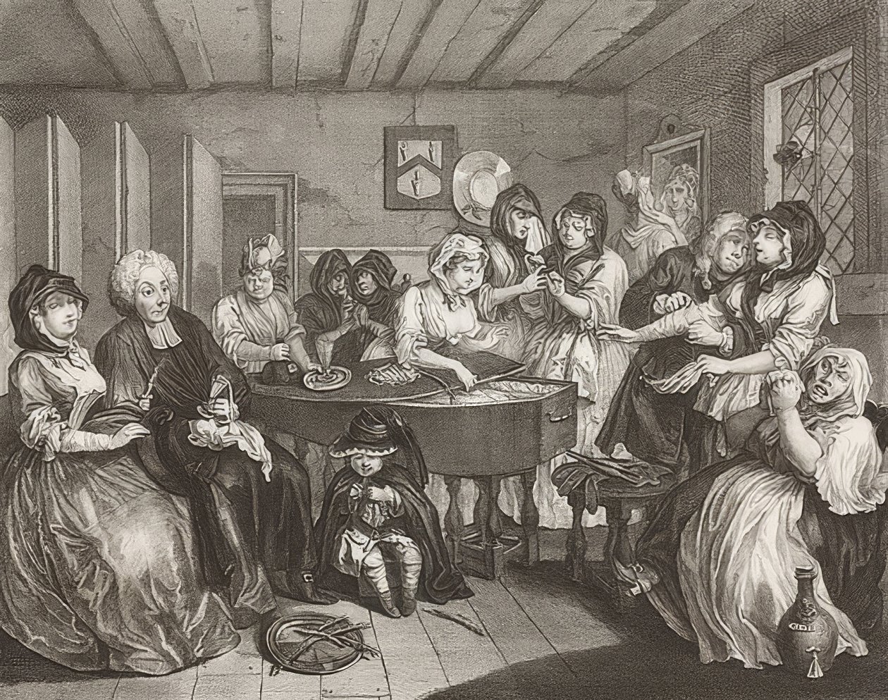 En sköka?S Framsteg / Horans väg. Blad 6: Begravningen. 1732 av William Hogarth