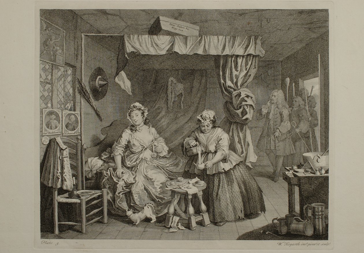En skökas väg: Bild 3 av William Hogarth