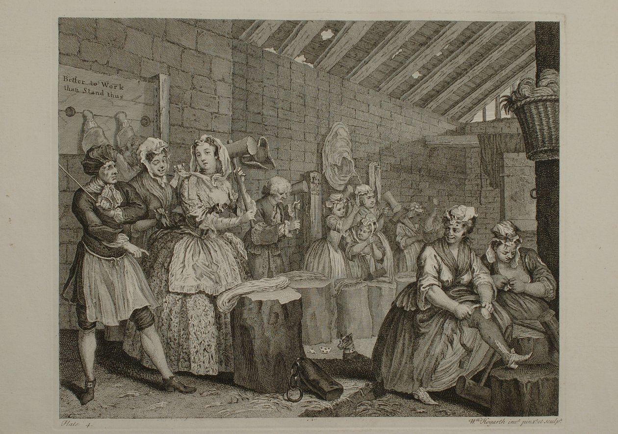 En prostituerads liv: plansch 4 av William Hogarth