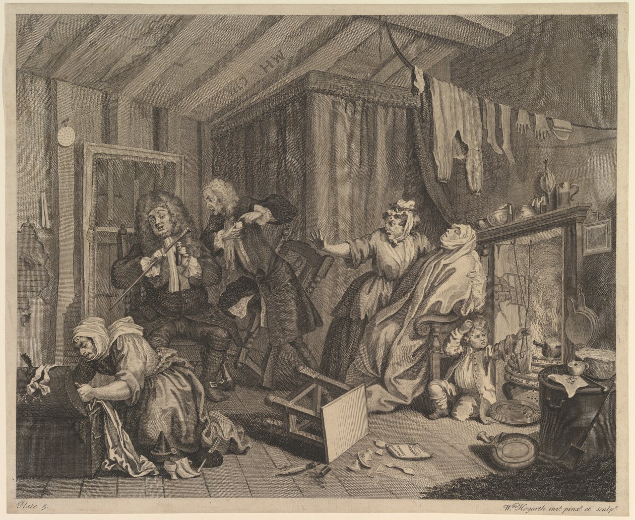 A Harlots Progress, tavla 5, före april 1732. av William Hogarth