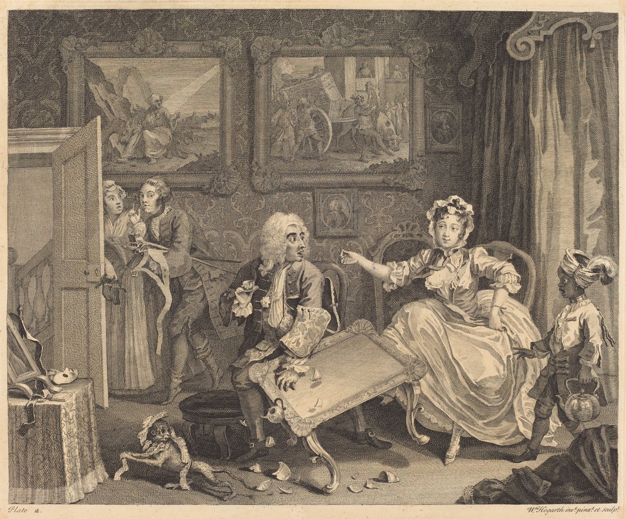 En skökas framsteg: pl.2 av William Hogarth
