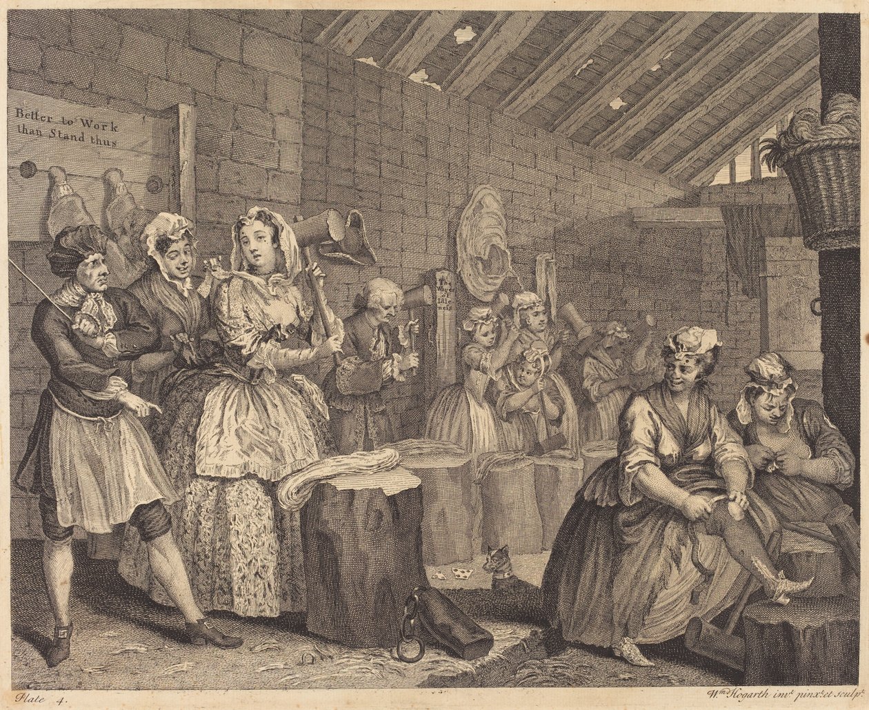 En skökas framsteg: pl.4 av William Hogarth