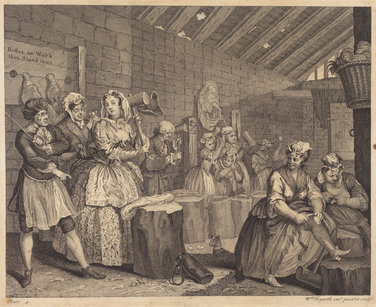 En skökas väg: pl. 4 av William Hogarth