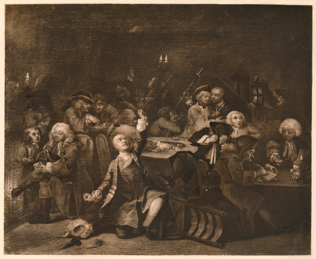 A Rakes Progress - 6: The Gaming House, 1733. av William Hogarth