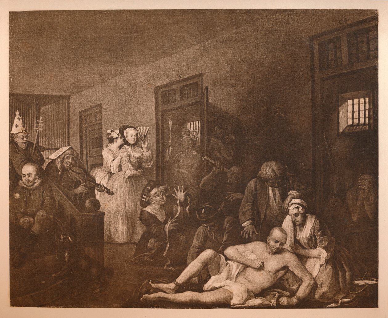 A Rakes Progress - 8: The Mad House, 1733. av William Hogarth