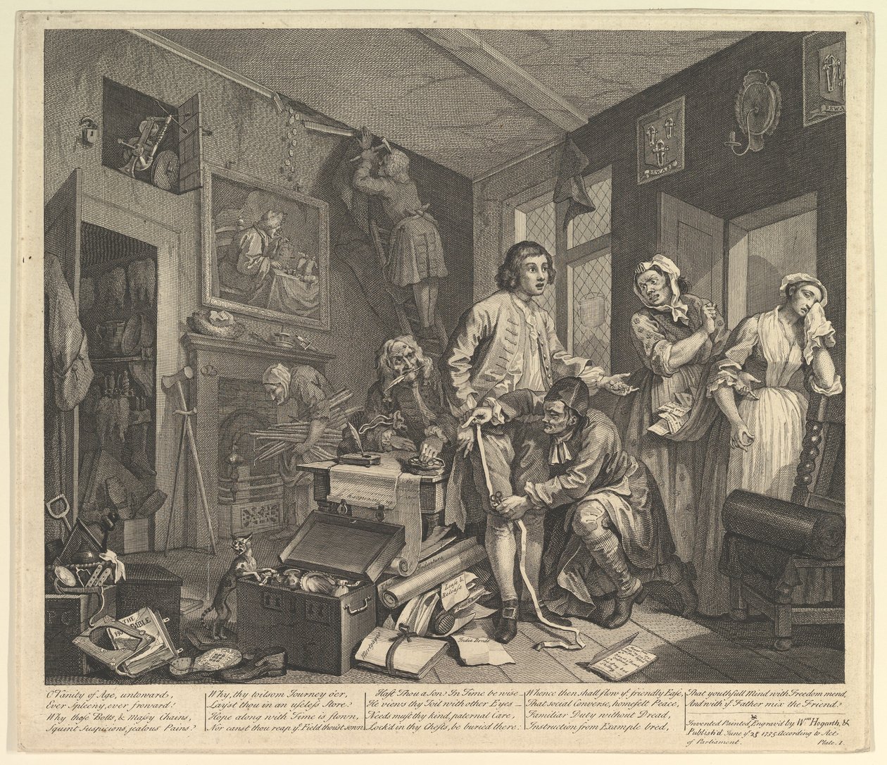 A Rakes Progress, tavla 1, 25 juni 1735. av William Hogarth