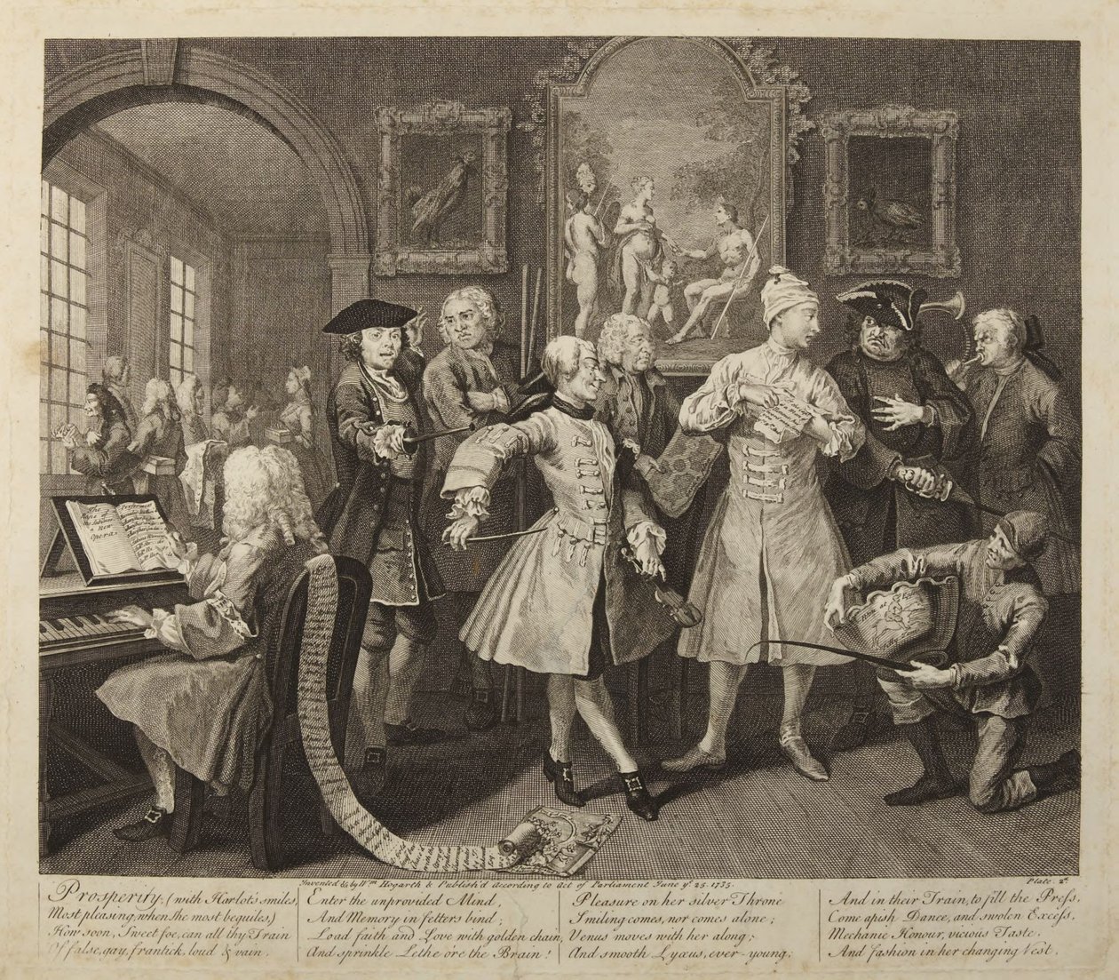 En rumlares levnad, plansch 2 av William Hogarth
