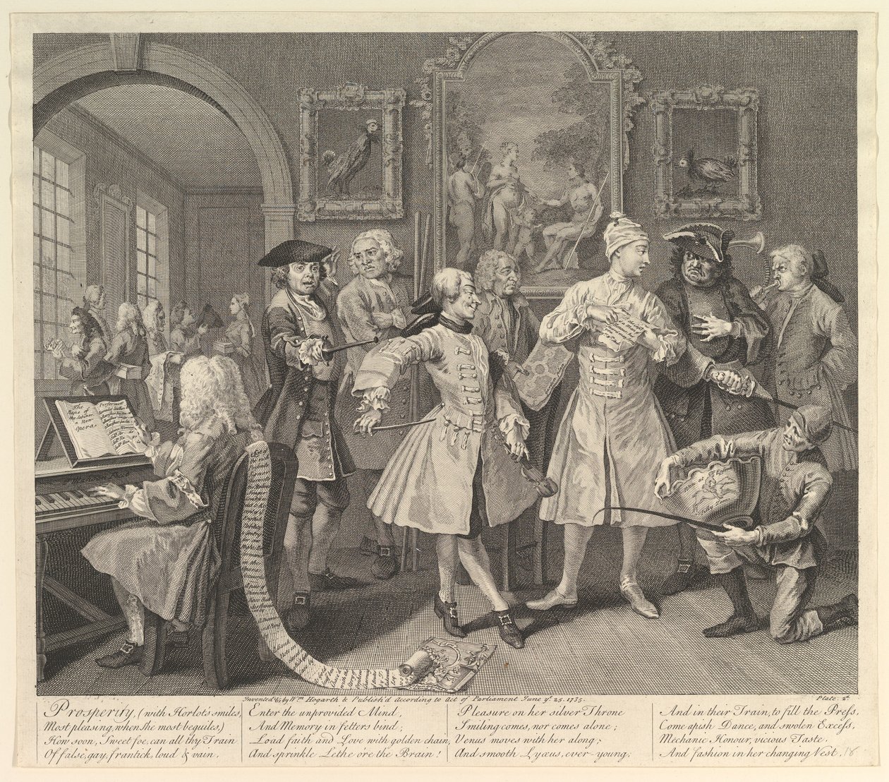 A Rakes Progress, tavla 2, 25 juni 1735. av William Hogarth