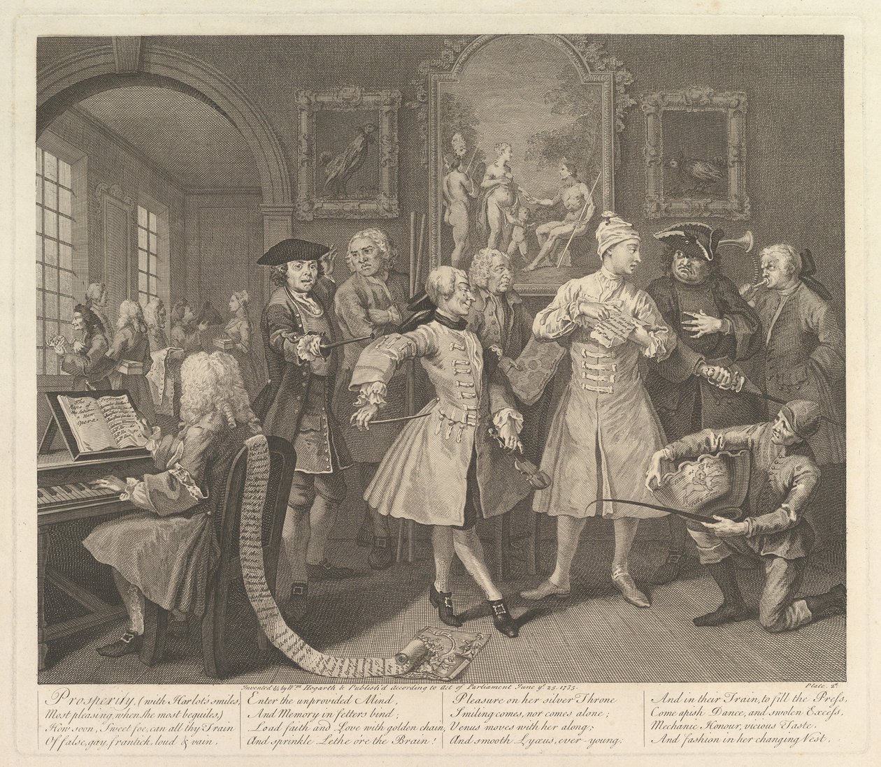 A Rakes Progress, tavla 2, 25 juni 1735. av William Hogarth