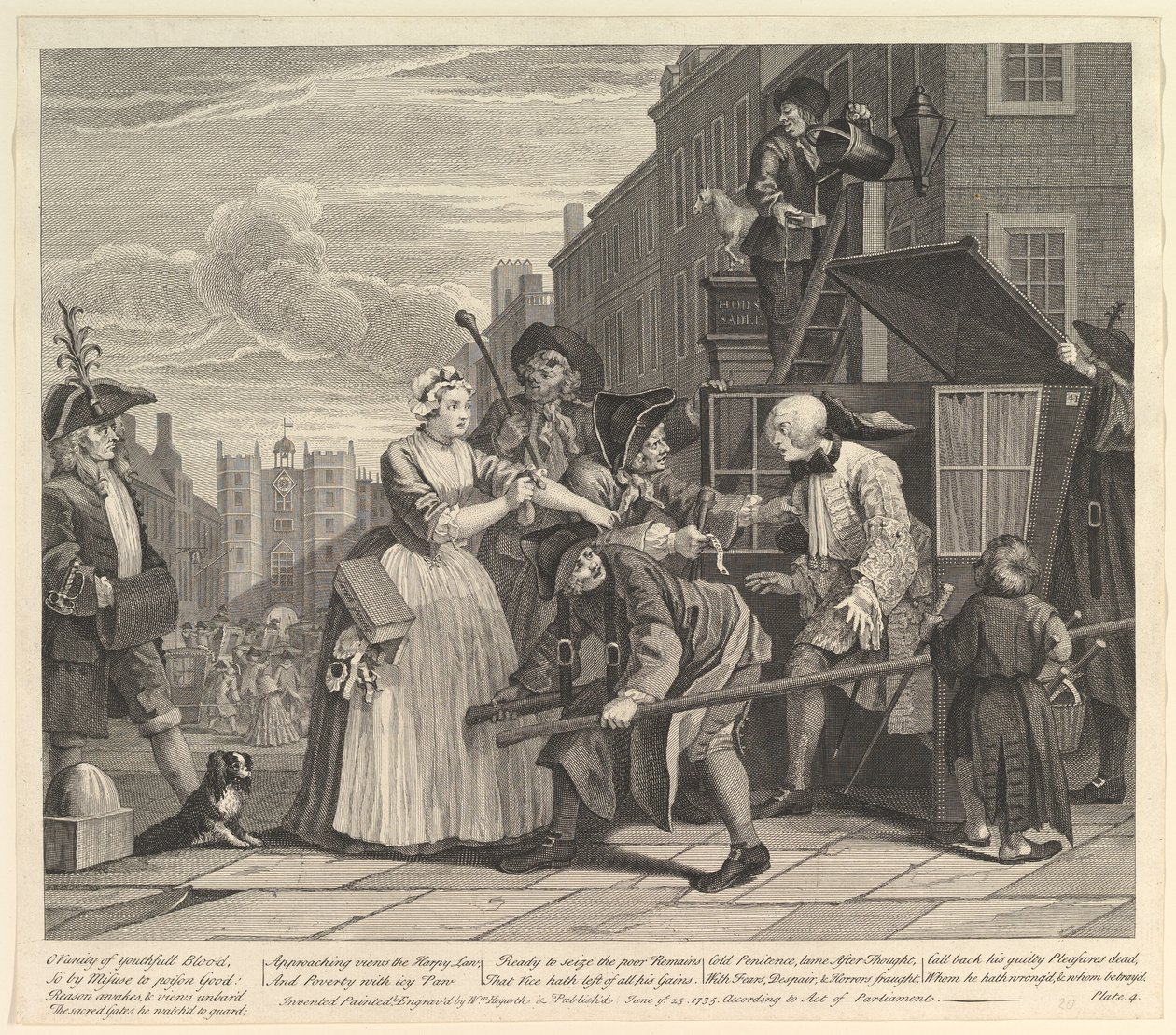 A Rakes Progress, tavla 4, 25 juni 1735. av William Hogarth