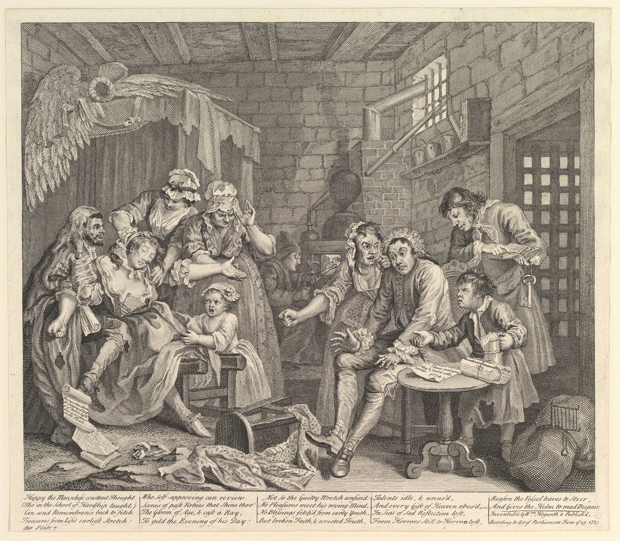 A Rakes Progress, skylt 7, 25 juni 1735. av William Hogarth