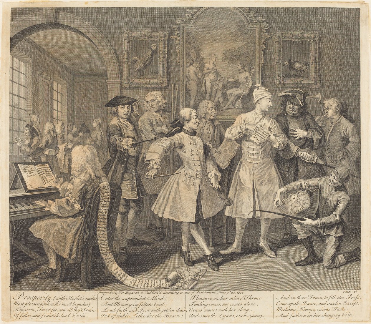 A Rakes framsteg: pl.2 av William Hogarth