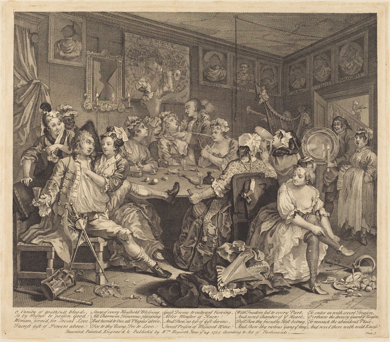 En slösaktig mans karriär: blad 3 av William Hogarth