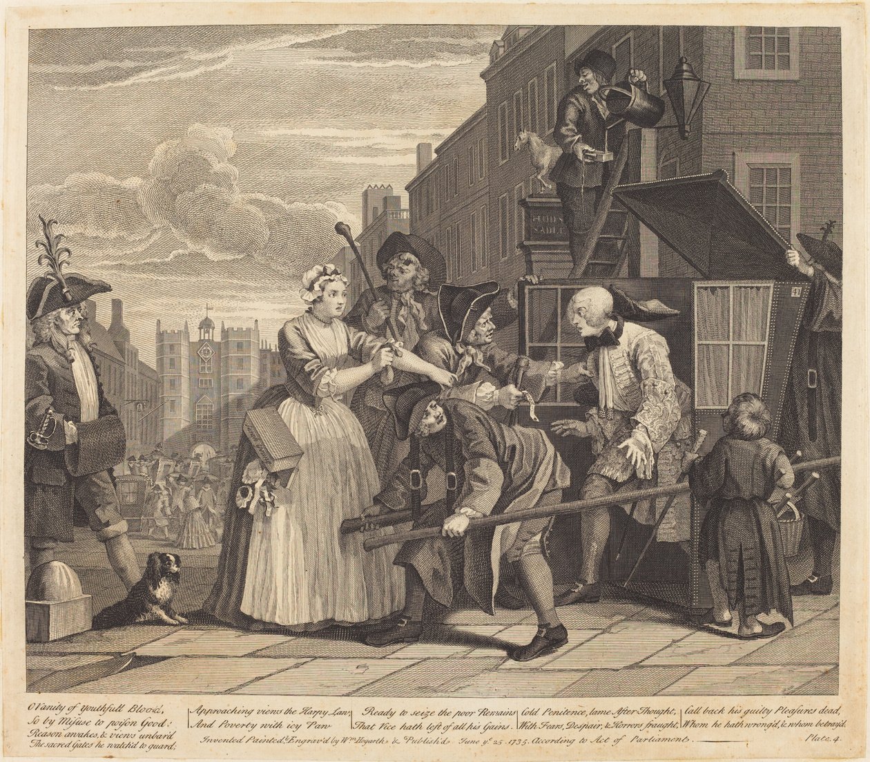 A Rakes framsteg: pl.4 av William Hogarth