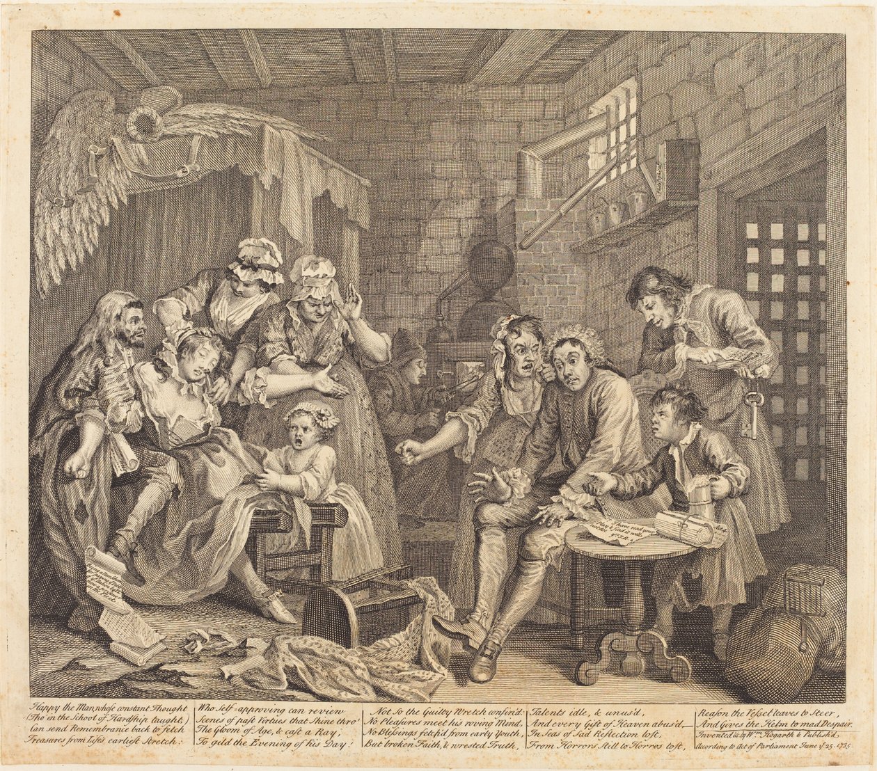 A Rakes framsteg: pl.7 av William Hogarth